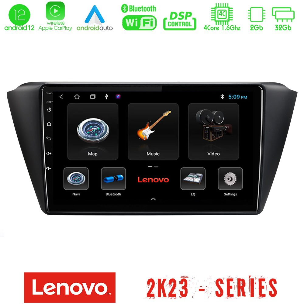 Lenovo Car Pad Skoda Fabia 2015-2021 4Core Android12 2+32GB Navigation Multimedia Tablet 9