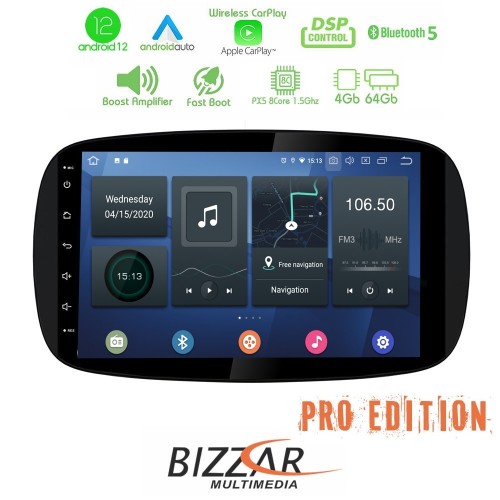 Bizzar OEM Smart 453 (με Εργοστασιακή Οθόνη) 8core Android12 4+64Gb Navigation Multimedia Bizzar OEM Smart 453 (με Εργοστασιακή Οθόνη) 8core Android12 4+64Gb Navigation Multimedia