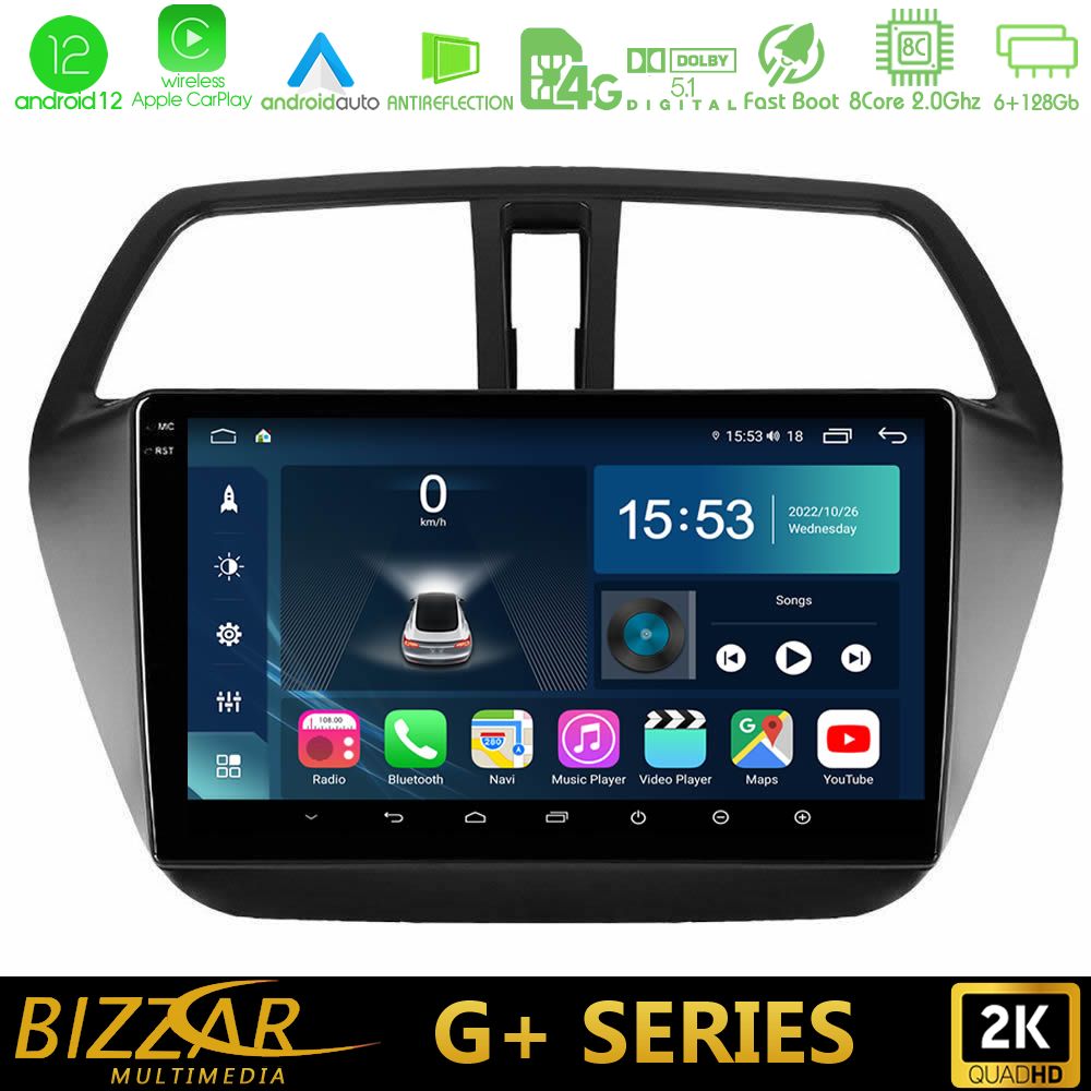 Bizzar G+ Series Suzuki SX4 S-Cross 8core Android12 6+128GB Navigation Multimedia Tablet 9