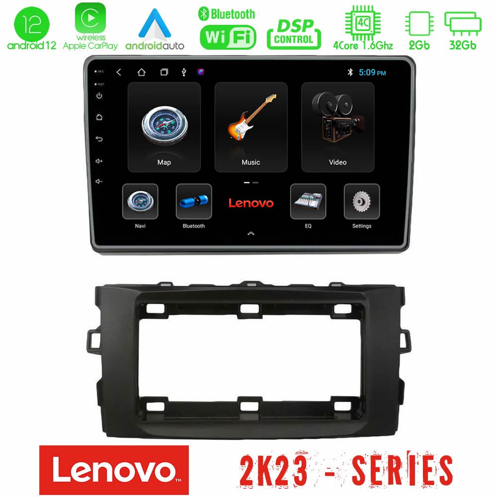 Lenovo Car Pad Toyota Auris 2013-2016 4core Android12 2+32GB Navigation Multimedia Tablet 10