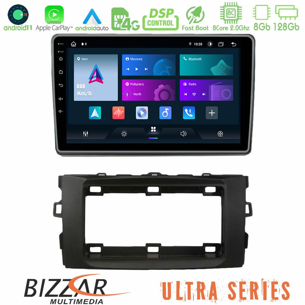 Bizzar ULTRA Series Toyota Auris 2013-2016 8core Android11 8+128GB Navigation Multimedia Tablet 10