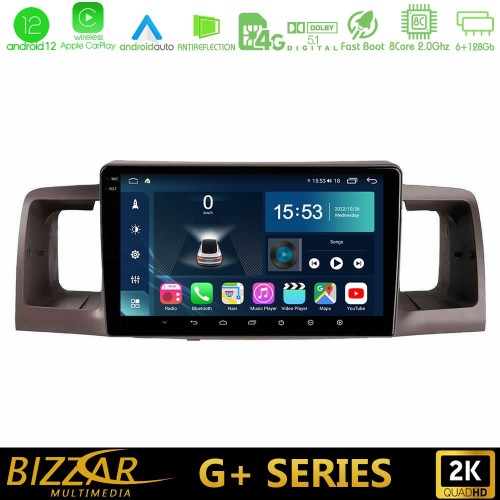 Bizzar G+ Series Toyota Corolla 2002-2006 8Core Android12 6+128GB Navigation Multimedia Tablet 9