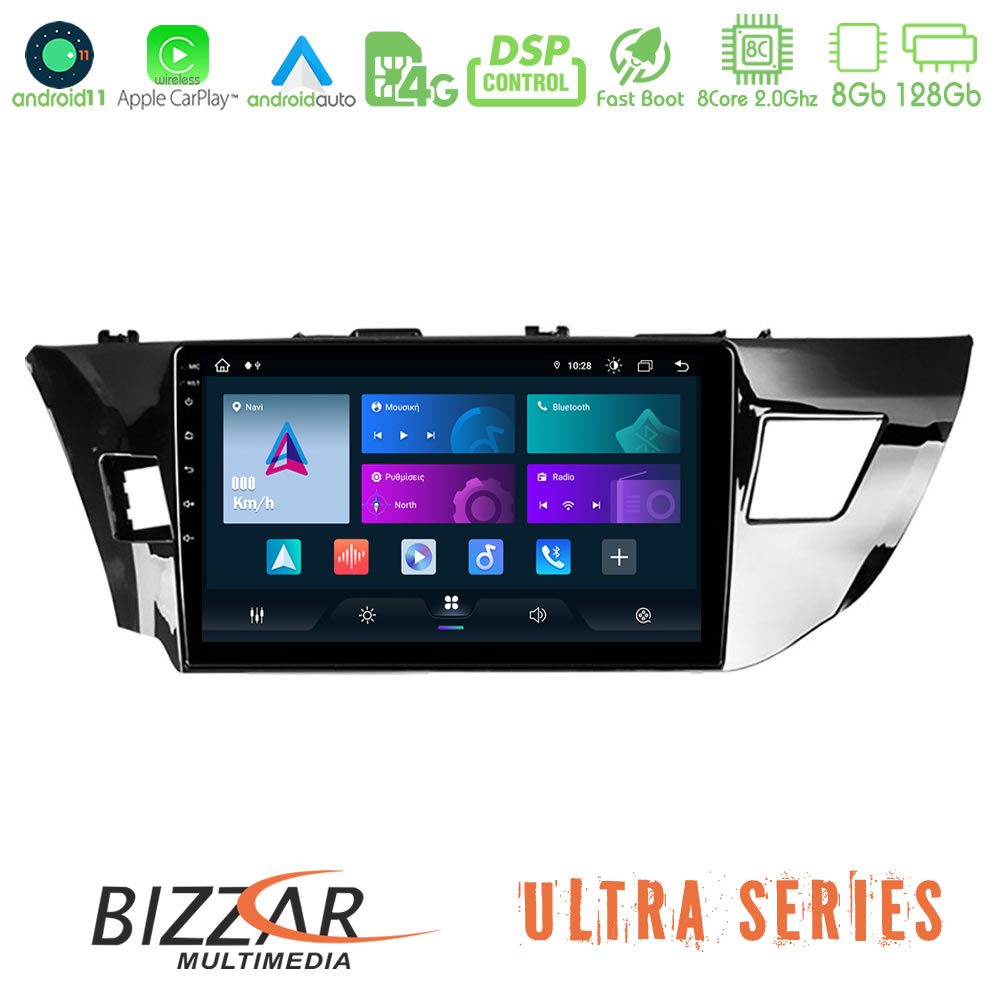 Bizzar Ultra Series Toyota Corolla 2014-2016 8core Android11 8+128GB Navigation Multimedia Tablet 10
