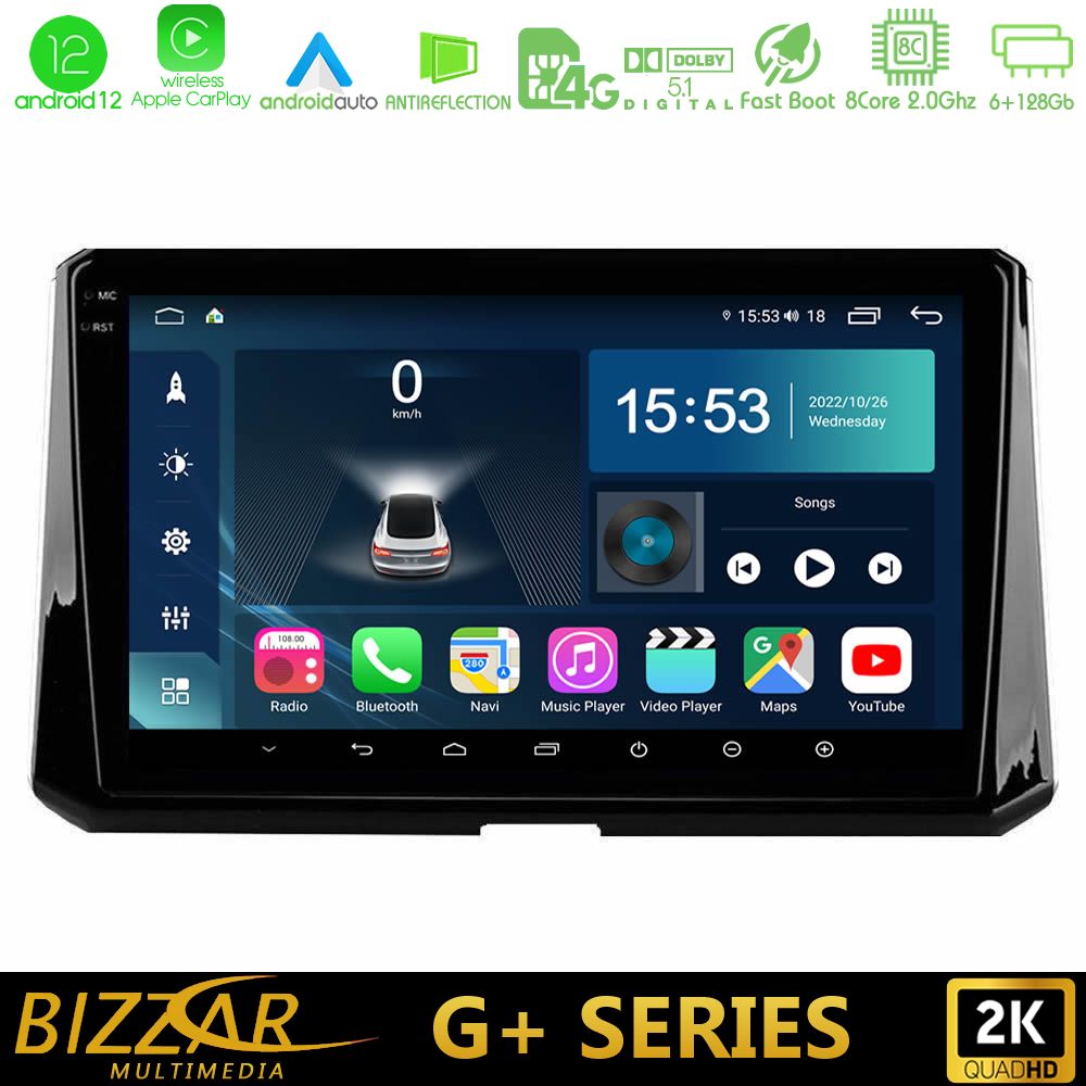 Bizzar G+ Series Toyota Corolla 2019-2022 8core Android12 6+128GB Navigation Multimedia Tablet 9