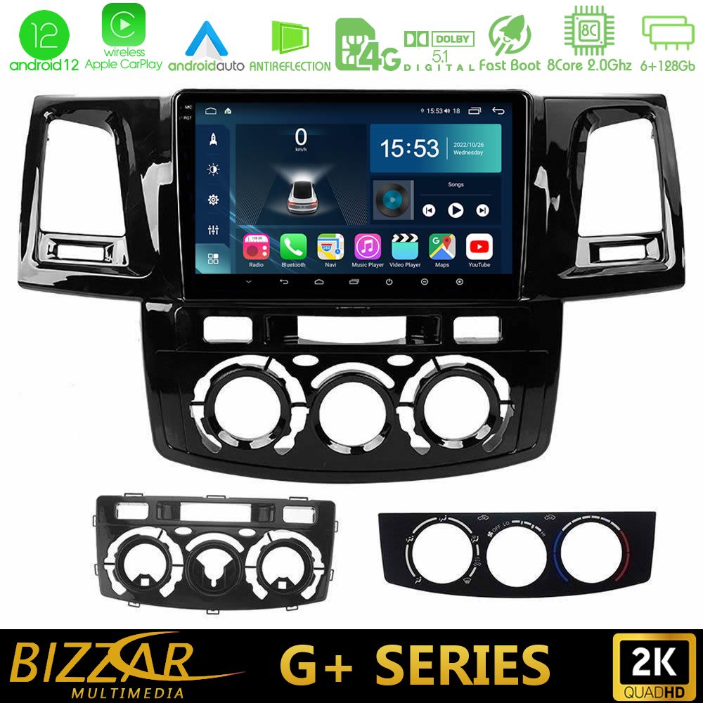 Bizzar G+ Series Toyota Hilux 2007-2011 8core Android12 6+128GB Navigation Multimedia Tablet 9