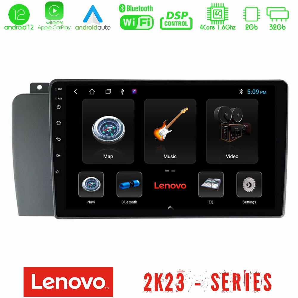 Lenovo Car Pad Volvo S60 2004-2009 4core Android12 2+32GB Navigation Multimedia Tablet 9