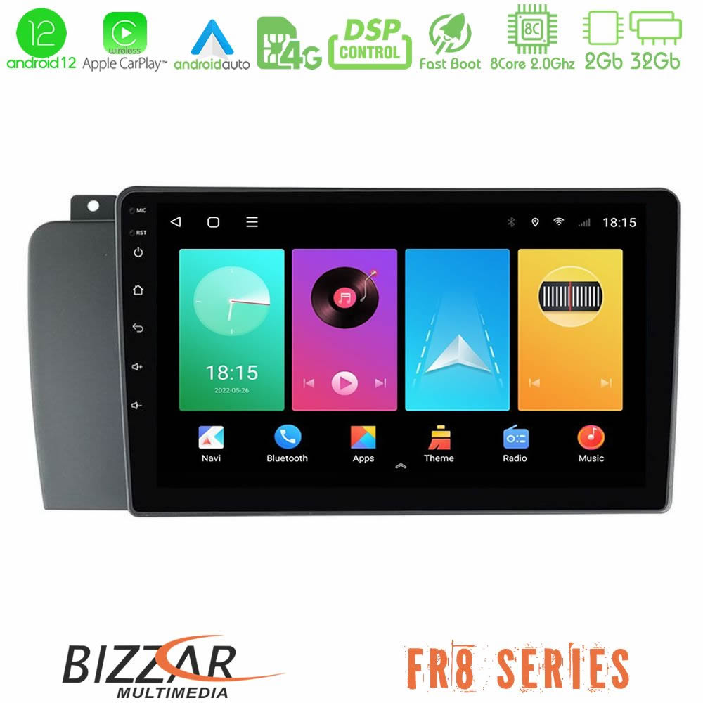 Bizzar FR8 Series Volvo S60 2004-2009 8core Android12 2+32GB Navigation Multimedia Tablet 9