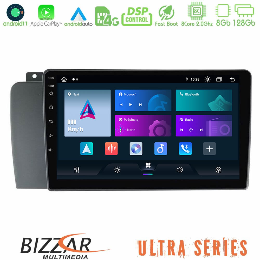 Bizzar ULTRA Series Volvo S60 2004-2009 8core Android11 8+128GB Navigation Multimedia Tablet 9