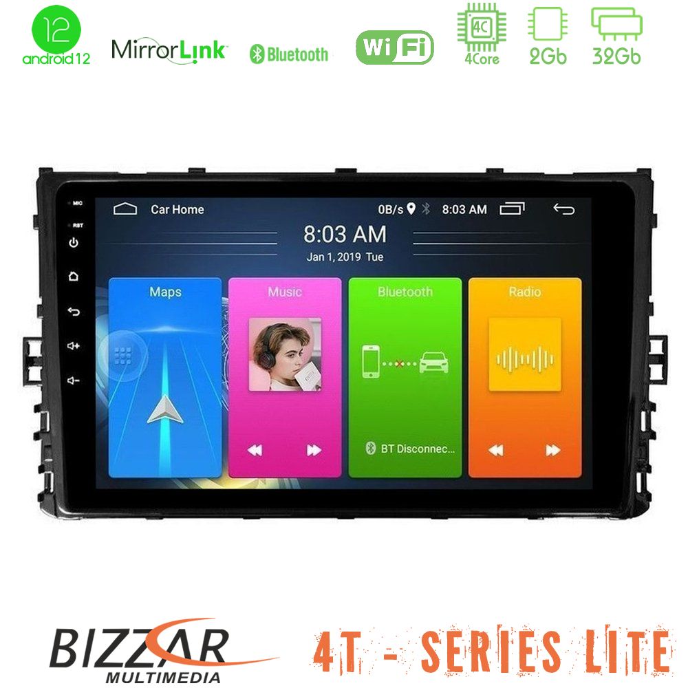 Bizzar 4T Series VW MQB 2017-&gt; 4core Android12 2+32GB Navigation Multimedia Tablet 9