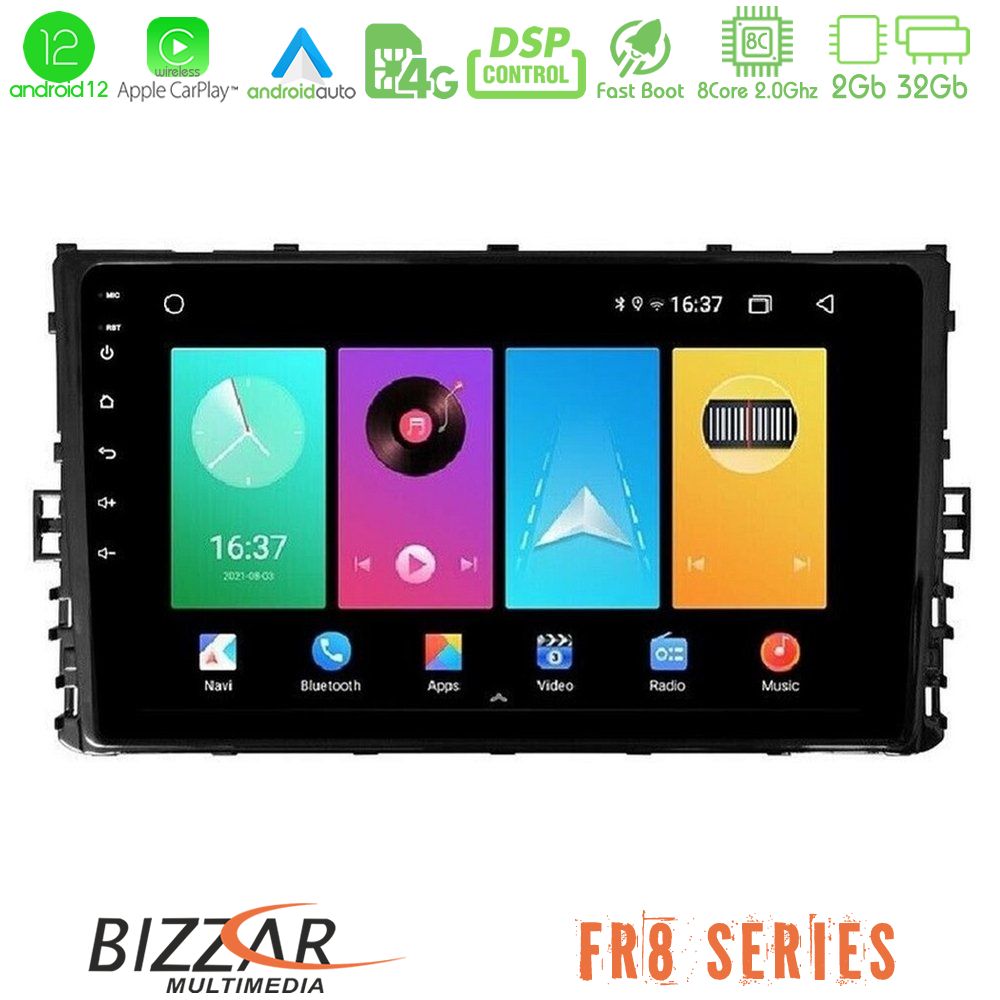 Bizzar FR8 Series VW MQB 2017-&gt; 8core Android12 2+32GB Navigation Multimedia 9