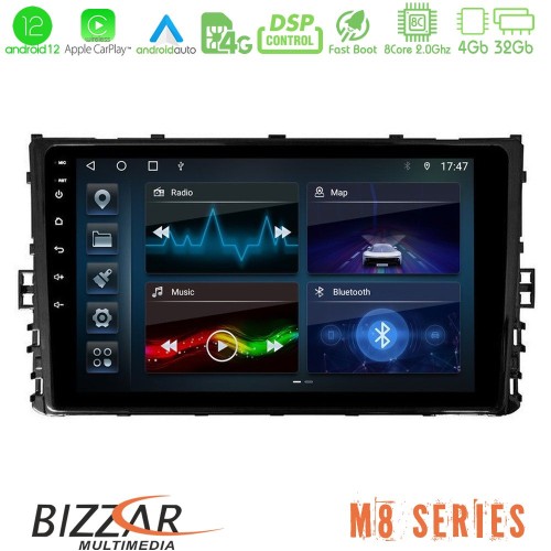 Bizzar M8 Series VW MQB 2017-&gt; 8core Android12 4+32GB Navigation Multimedia 9