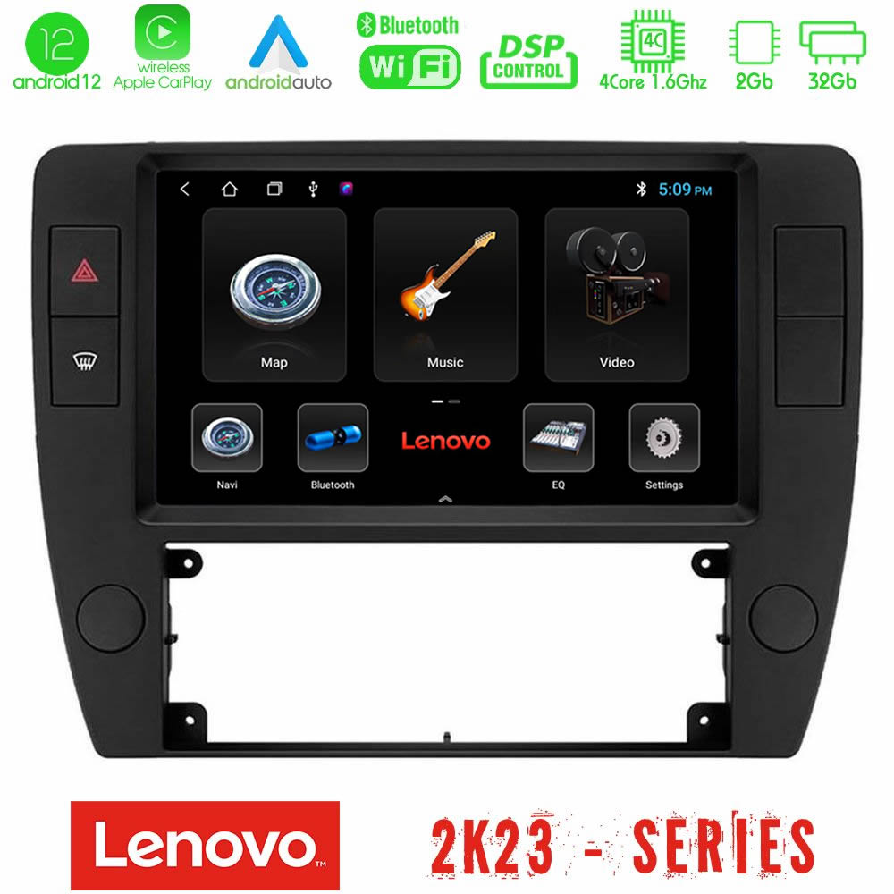 Lenovo Car Pad VW Passat B5 2001-2005 4core Android12 2+32GB Navigation Multimedia Tablet 9