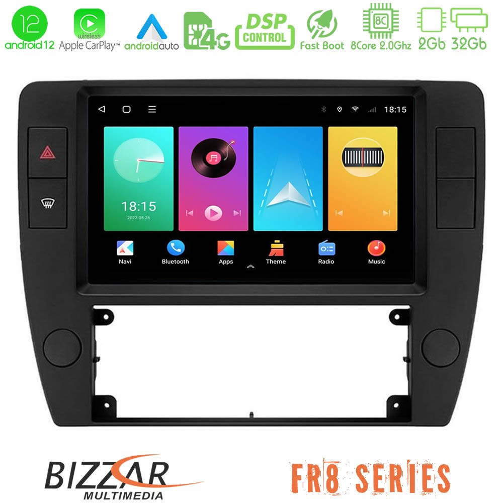 Bizzar FR8 VW Passat B5 2001-2005 8core Android12 2+32GB Navigation Multimedia Tablet 9