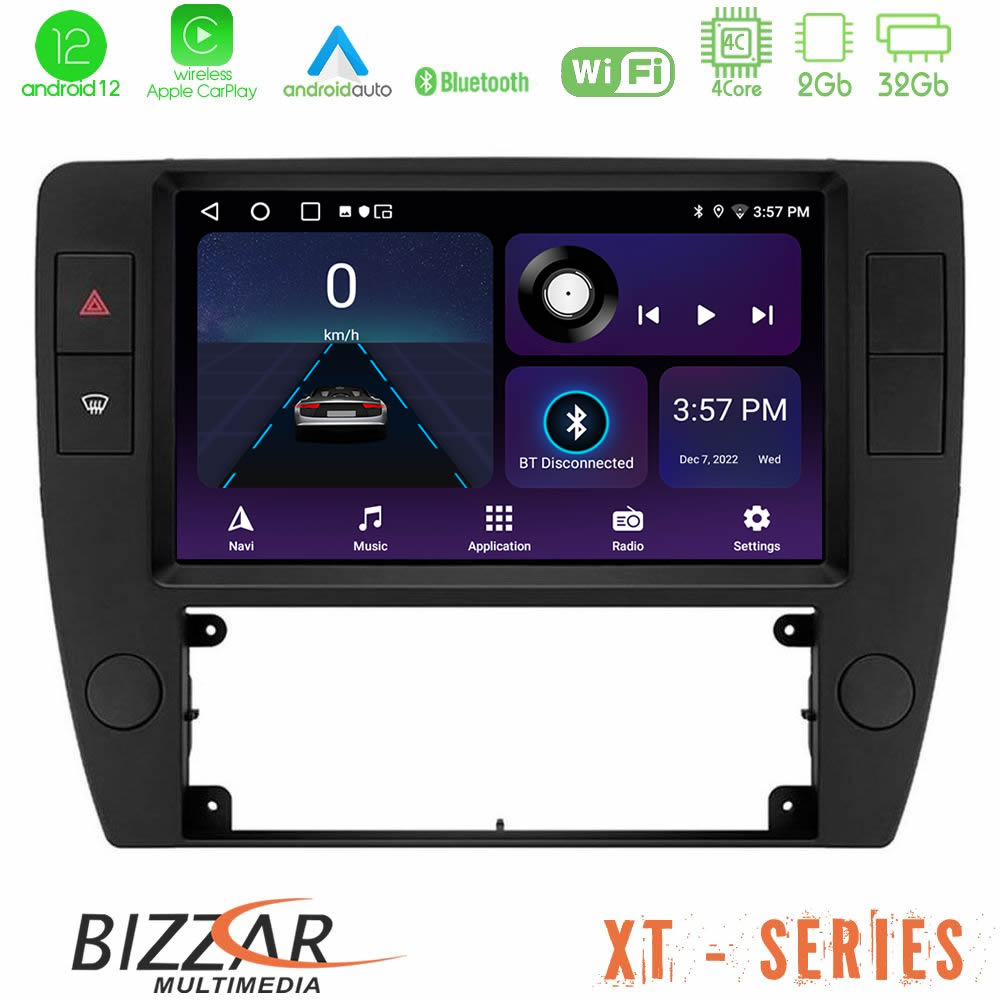 Bizzar XT Series VW Passat B5 2001-2005 4core Android12 2+32GB Navigation Multimedia Tablet 9