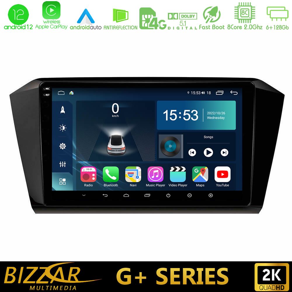 Bizzar G+ Series VW Passat 8core Android12 6+128GB Navigation Multimedia Tablet 10