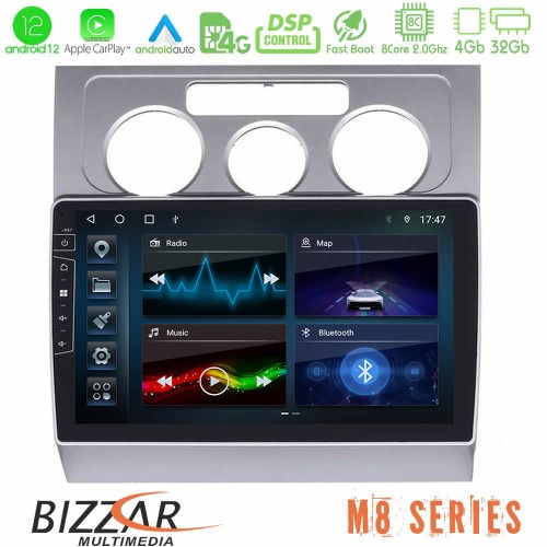 Bizzar M8 Series VW Touran 2003-2011 8Core Android12 4+32GB Navigation Multimedia Tablet 10