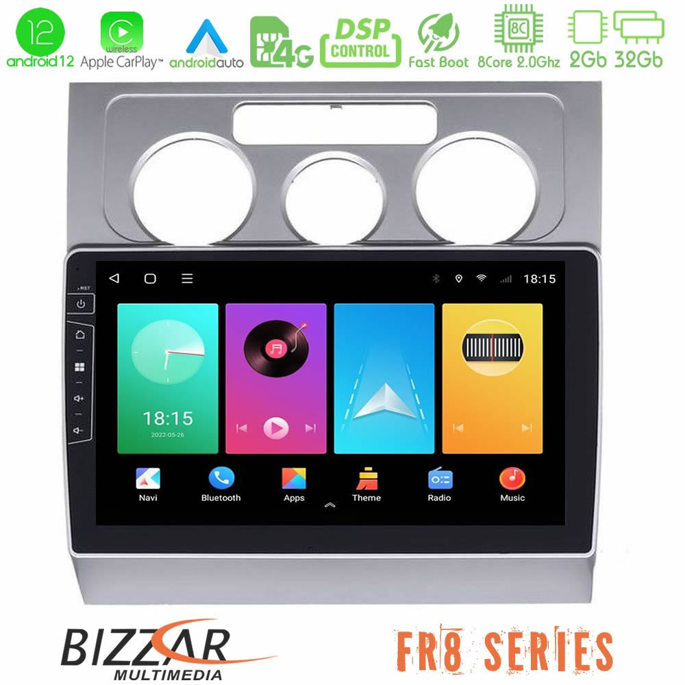 Bizzar FR8 Series VW Touran 2003-2011 8Core Android12 2+32GB Navigation Multimedia Tablet 10