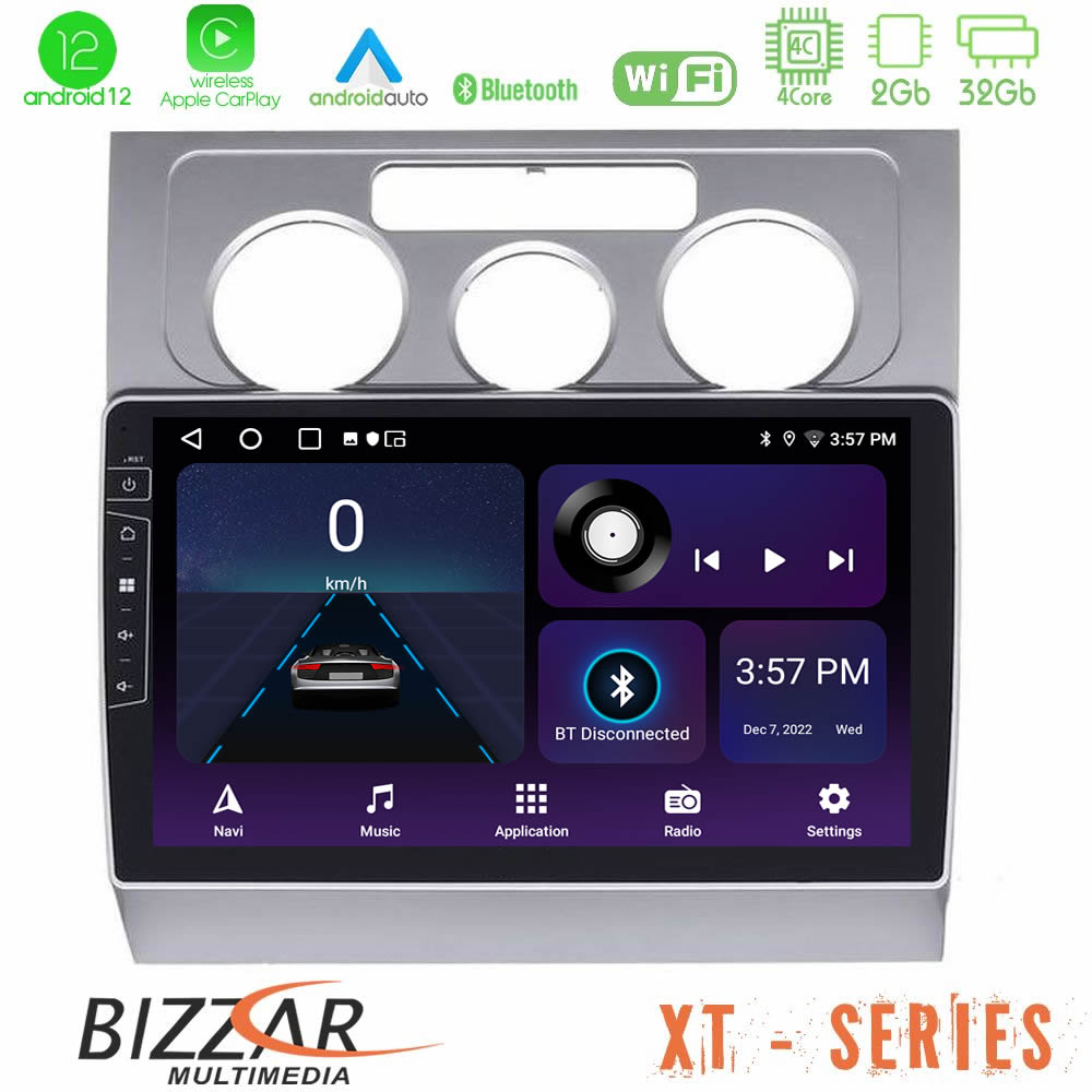 Bizzar XT Series VW Touran 2003-2011 4core Android12 2+32GB Navigation Multimedia Tablet 10