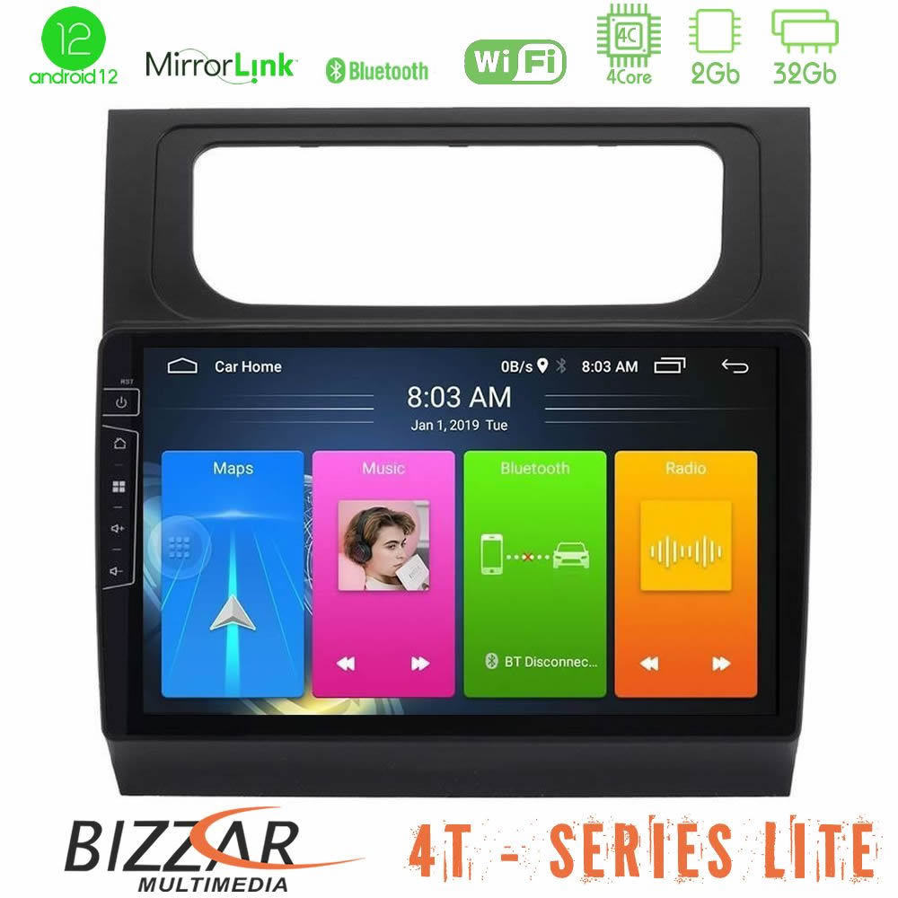 Bizzar 4T Series VW Touran 2011-2015 4core Android12 2+32GB Navigation Multimedia Tablet 10