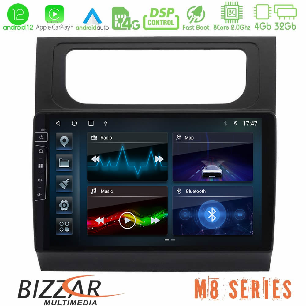 Bizzar M8 Series VW Touran 2011-2015 8Core Android12 4+32GB Navigation Multimedia Tablet 10